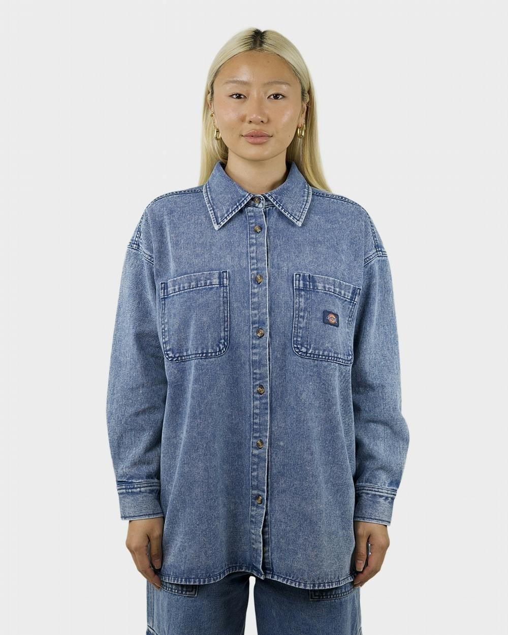 Dickies Florence Aged Denim L/S Oversized Shirt